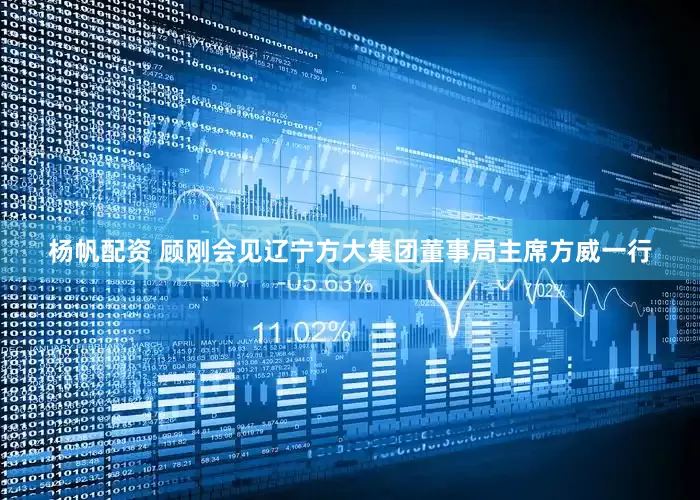 杨帆配资 顾刚会见辽宁方大集团董事局主席方威一行