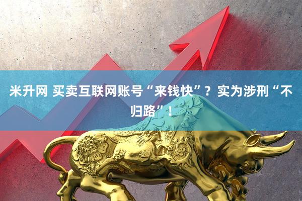 米升网 买卖互联网账号“来钱快”？实为涉刑“不归路”！